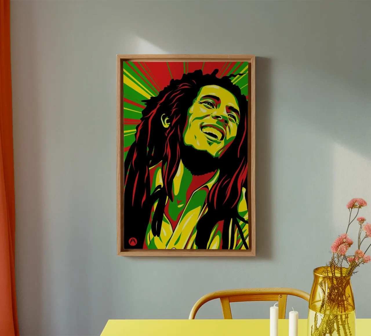 Pop Art Bob Marley canvas with Floater frame by eliouxence