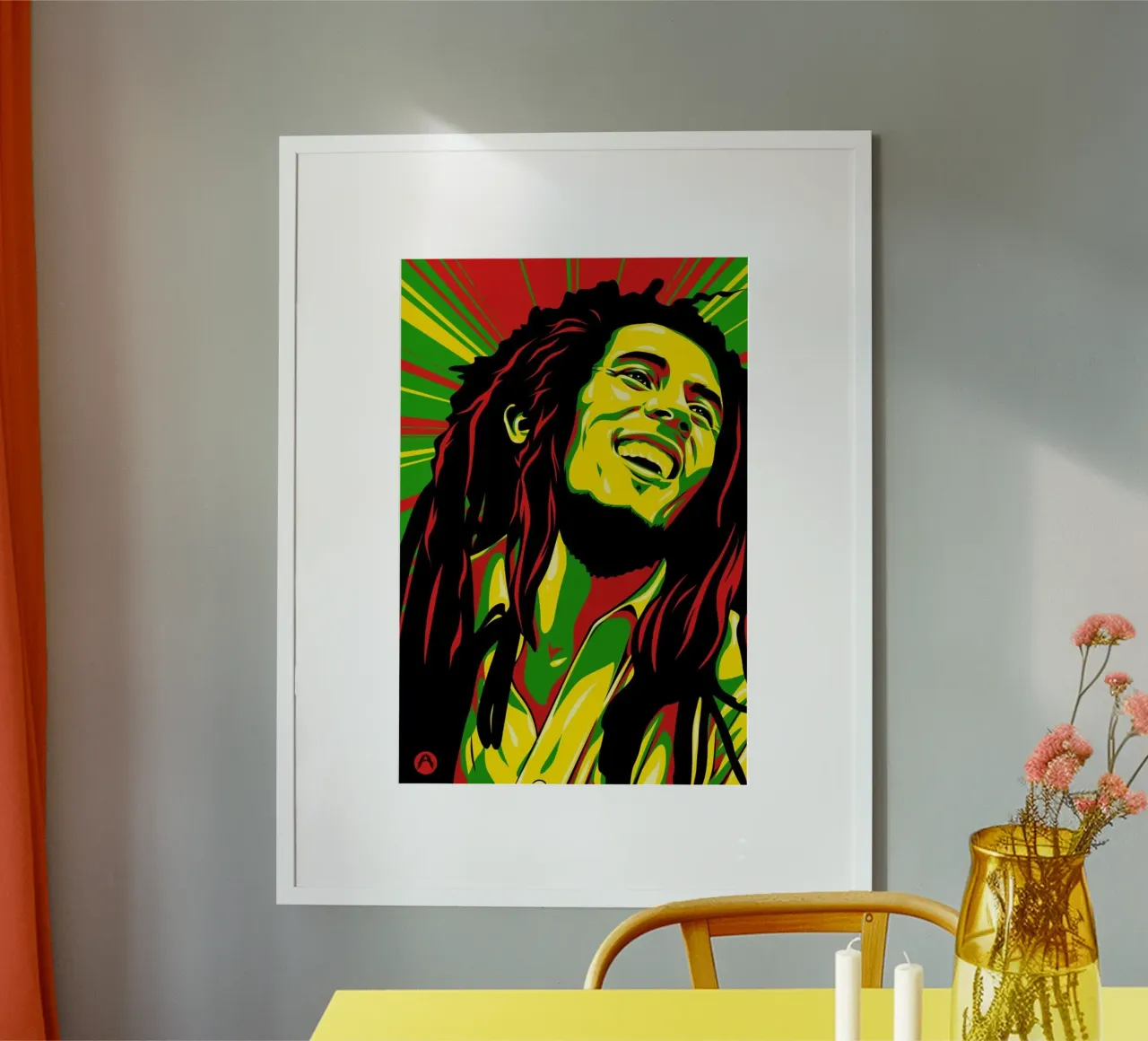 Pop Art Bob Marley poster con telaio in plastica da eliouxence
