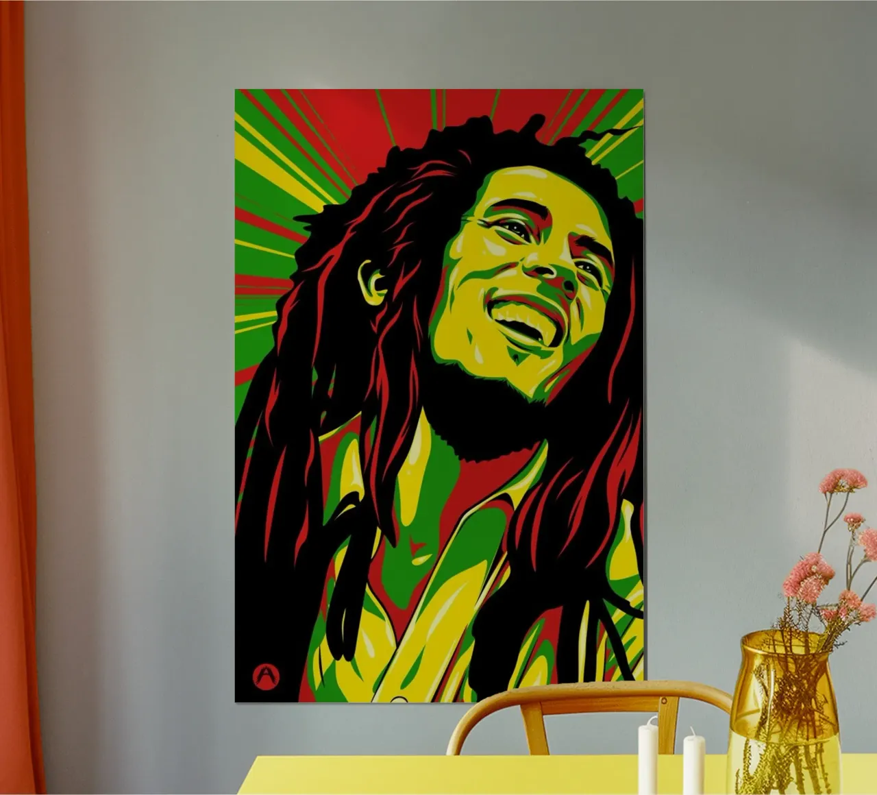 Pop Art Bob Marley poster con telaio in plastica da eliouxence
