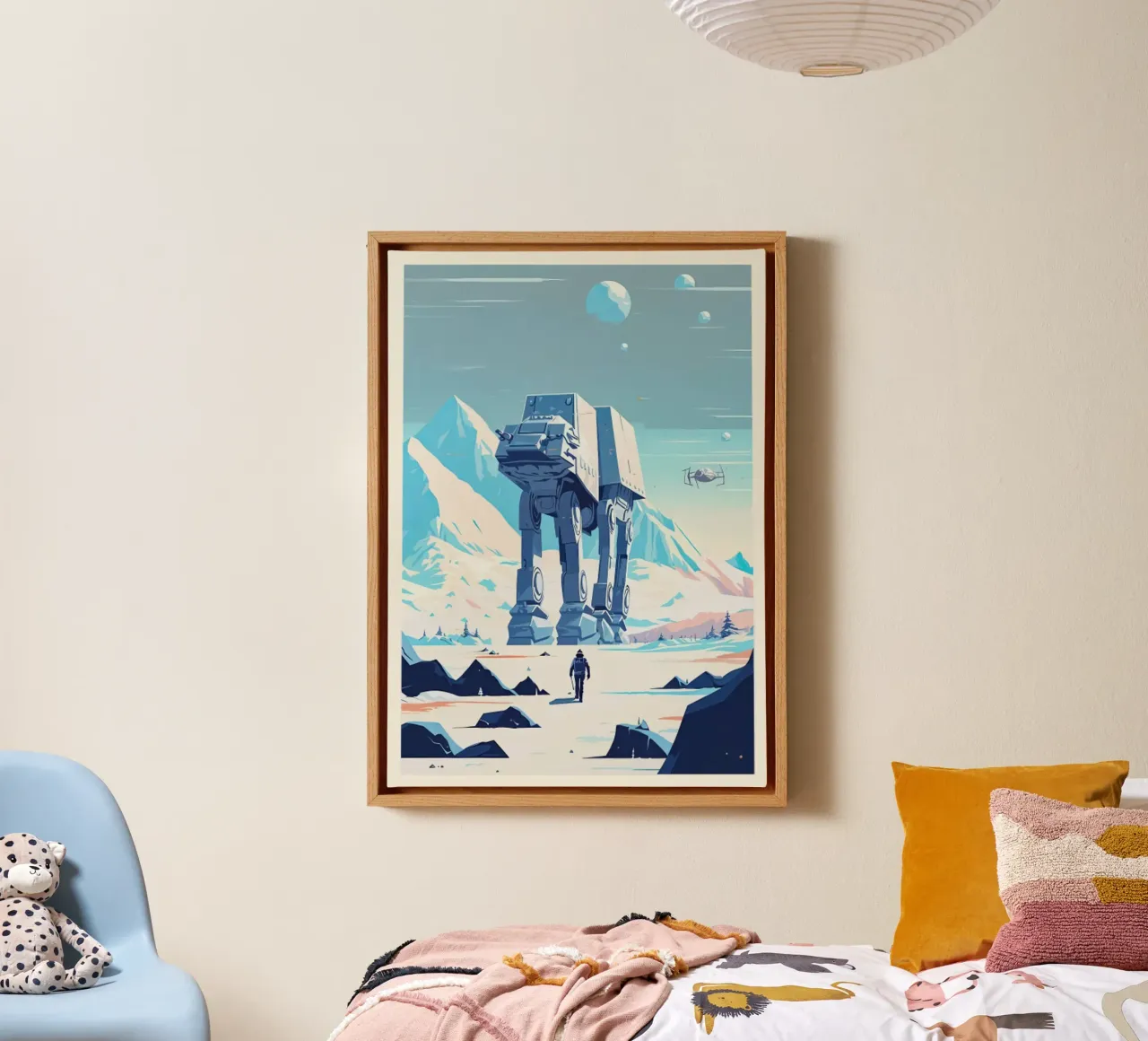 Hoth Planet Minimalist canvas with Floater frame by hanna shop