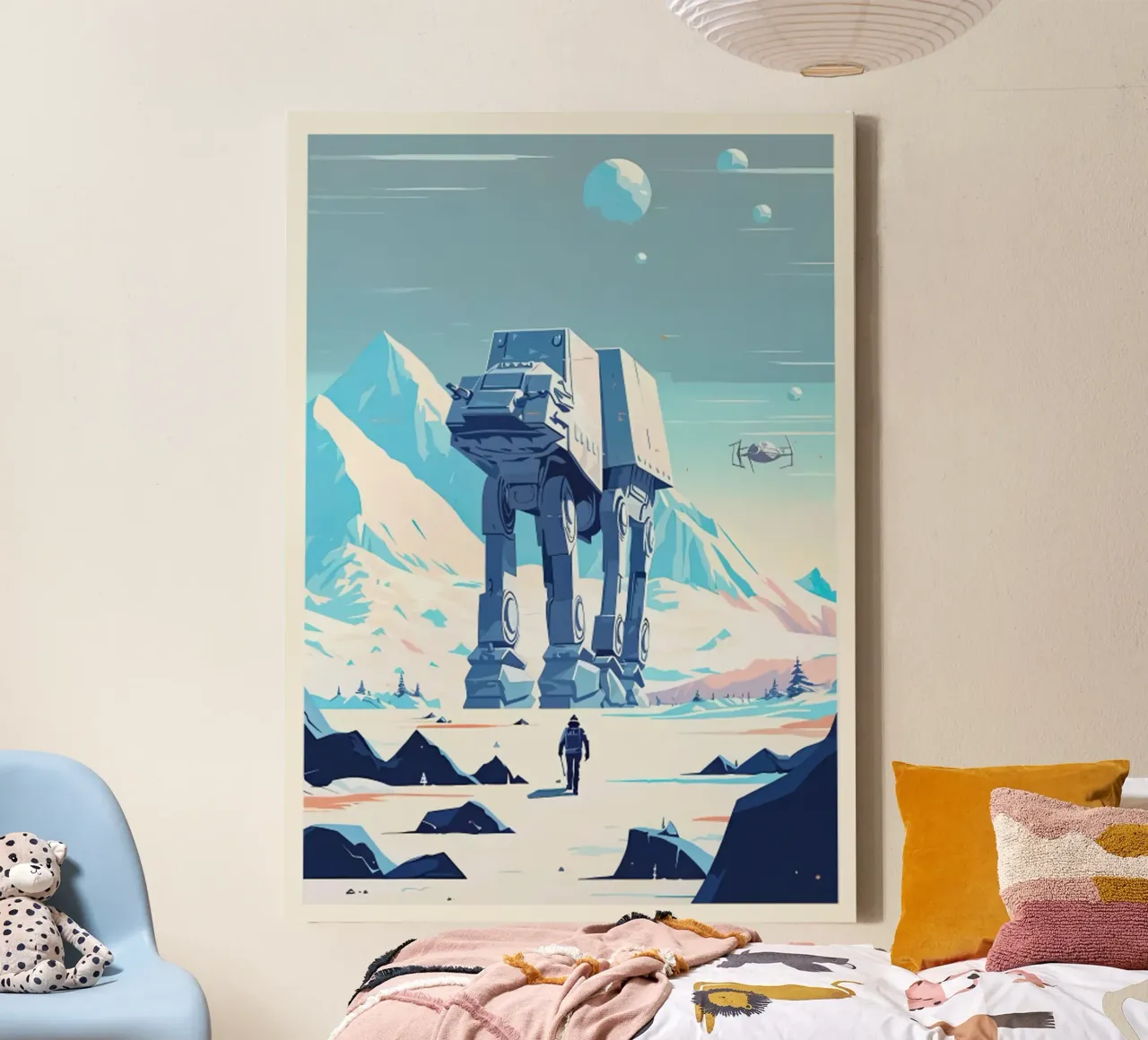 Hoth Planet Minimalist canvas with Floater frame by hanna shop