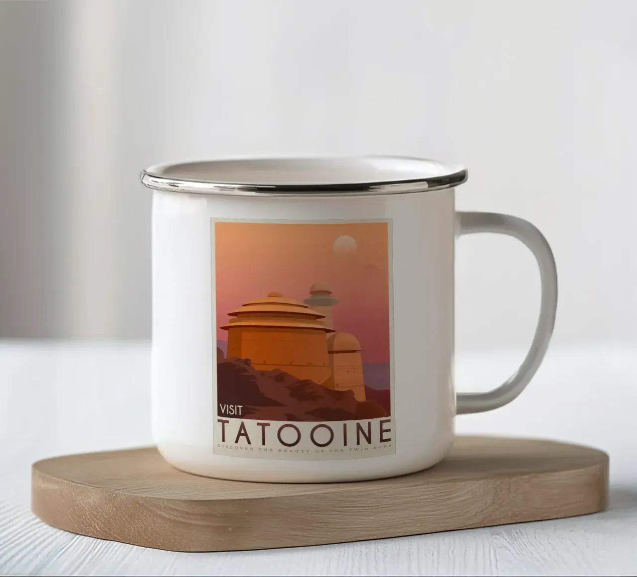 Luoghi di viaggio Tatooine tazza in smalto da hanna shop