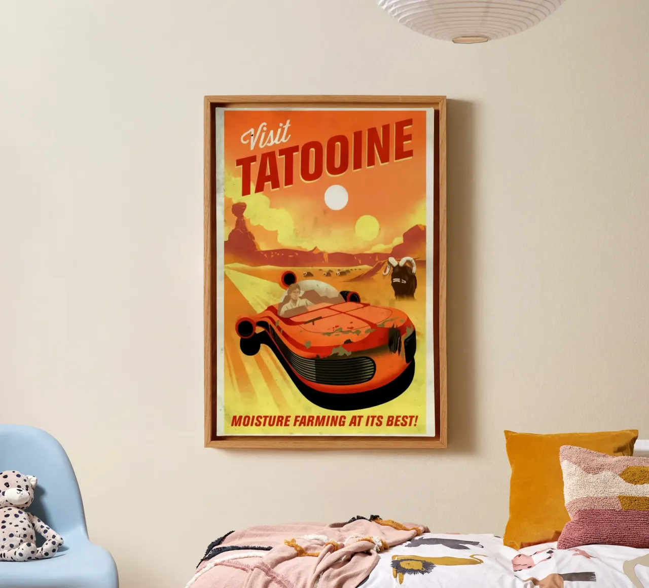 Visita Tatooine lienzo con Marco flotante de hanna shop