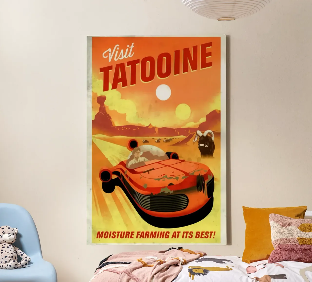 Visita Tatooine lienzo con Marco flotante de hanna shop