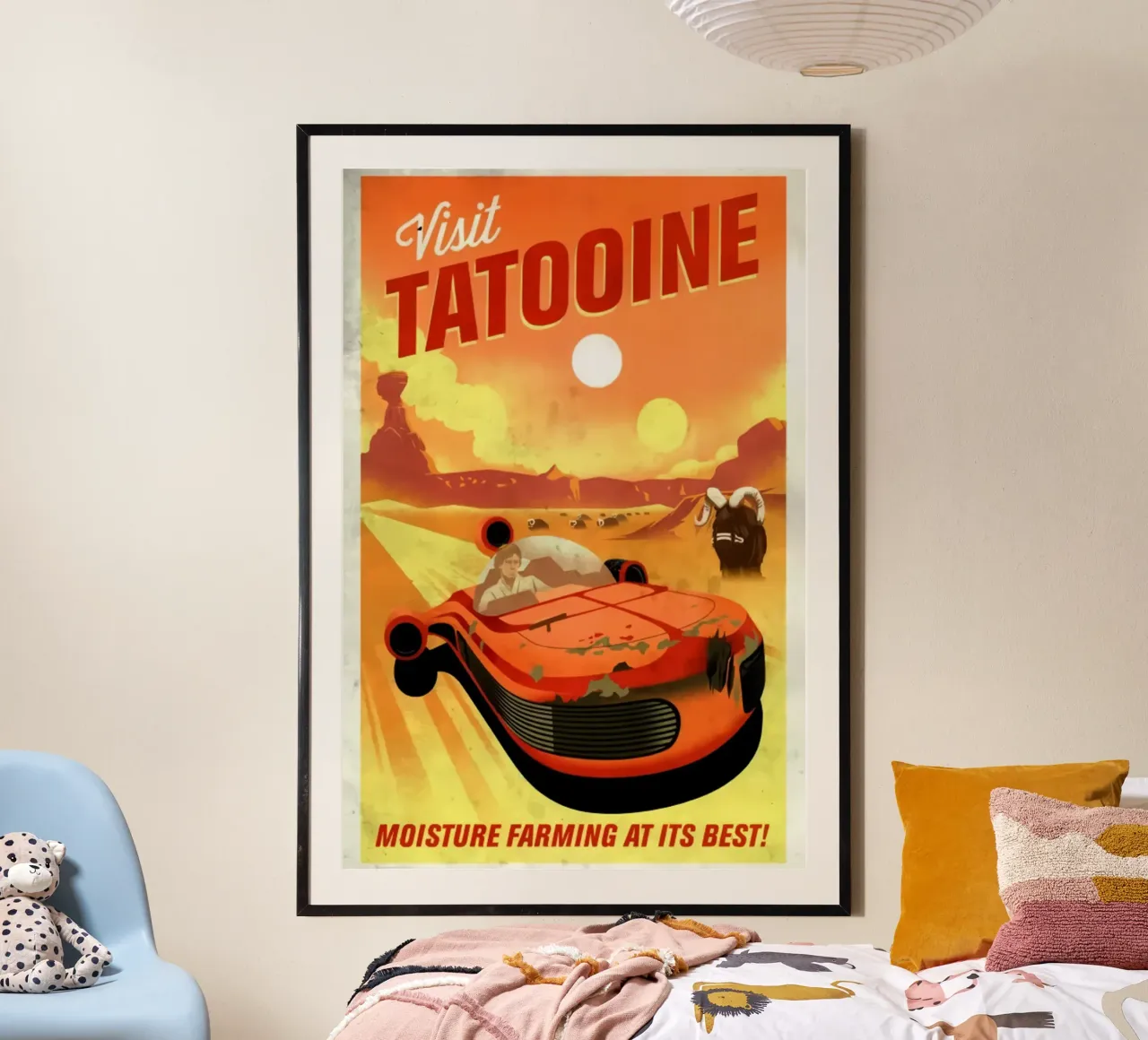 Visitare Tatooine poster con telaio in legno da hanna shop