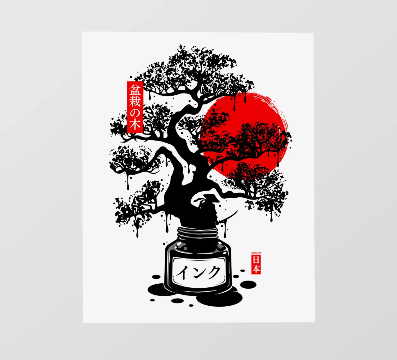 Inchiostro giapponese nero Bonsai telo in pvc da LM2KONE