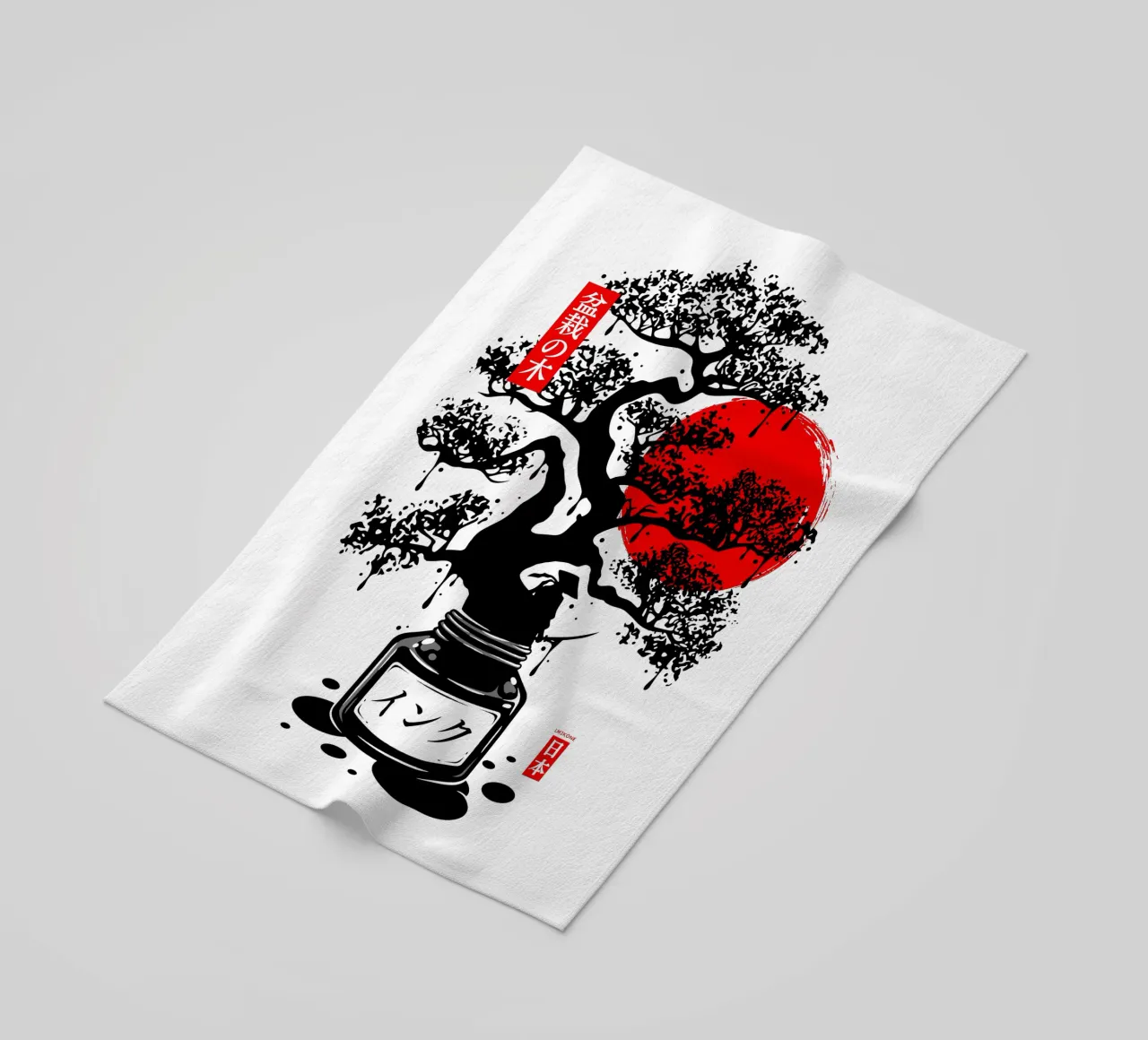 Inchiostro giapponese nero Bonsai telo mare da LM2KONE