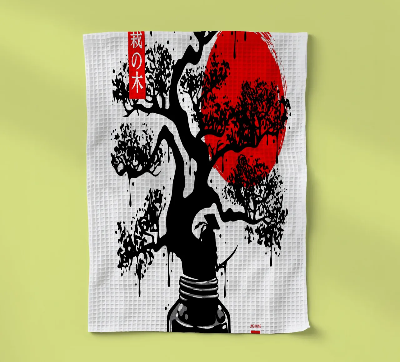 Inchiostro giapponese nero Bonsai canovaccio da cucina da LM2KONE