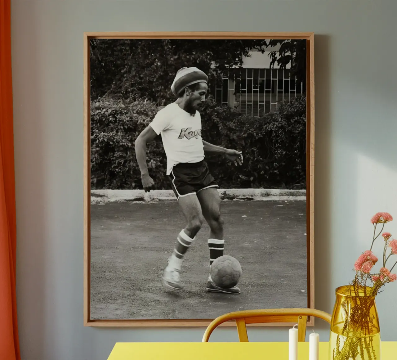 Bob Marley voetballend canvas met Baklijst van eliouxence