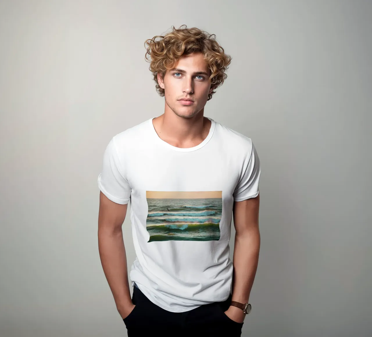 Rolling Waves – Fine Art Print T-Shirt von jay