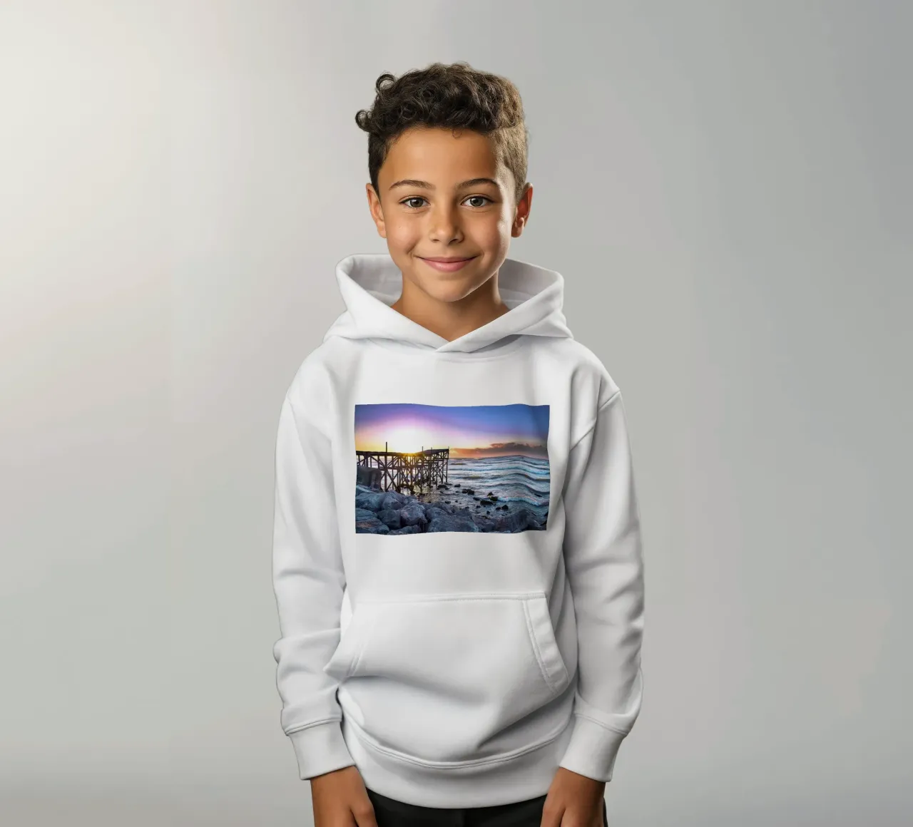 Dawn Pier - Kunstdruk kinder hoodie van jay