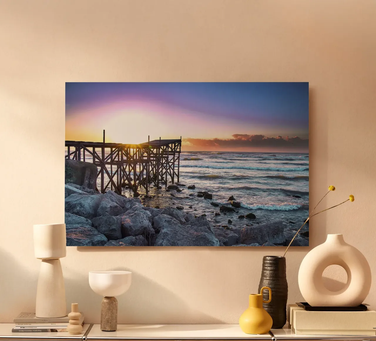 Dawn Pier - Kunstdruk forex-plaat van jay