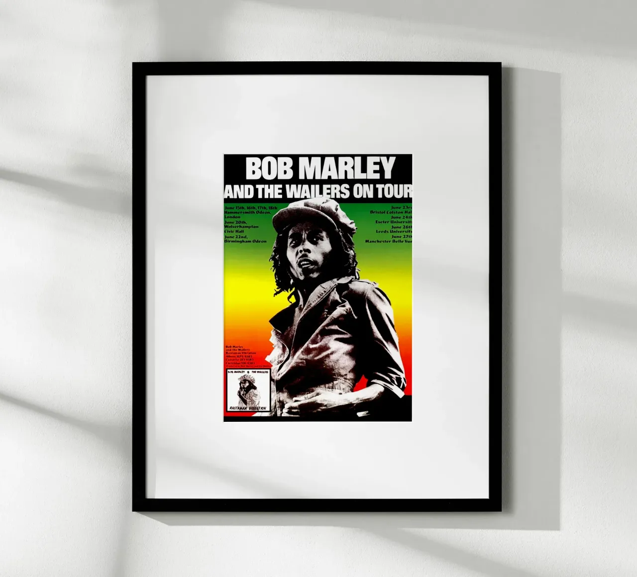 Bob Marley e i Wailers in tournée poster con telaio in alluminio da eliouxence