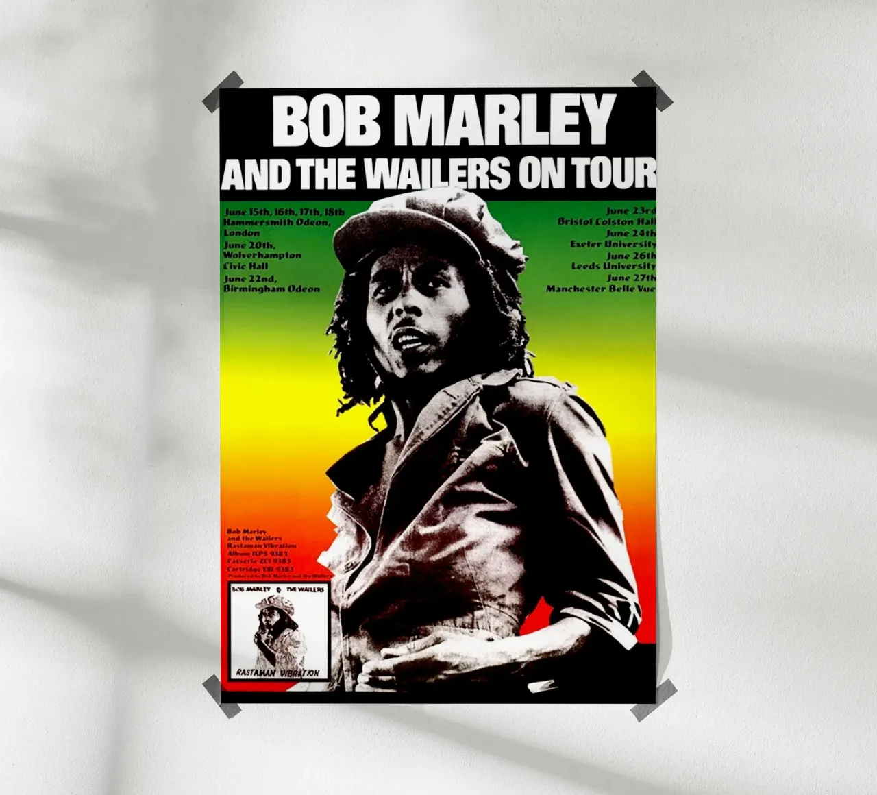 Bob Marley e i Wailers in tournée poster con telaio in alluminio da eliouxence