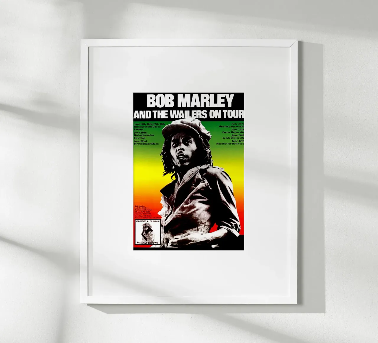 Bob Marley e i Wailers in tournée poster con telaio in alluminio da eliouxence