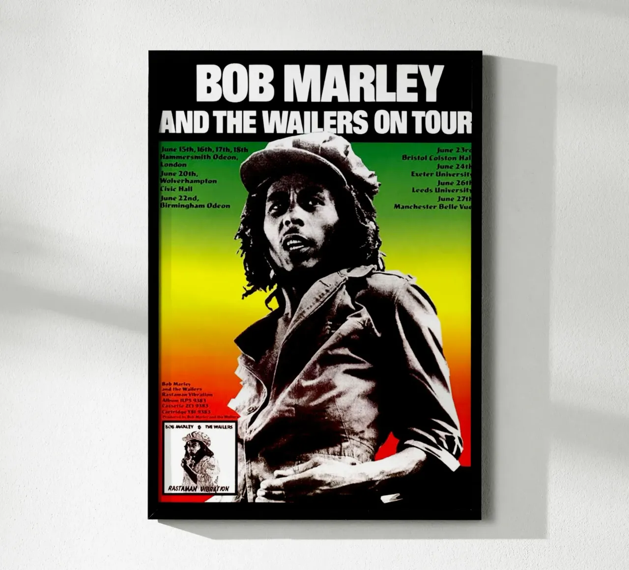 Bob Marley e i Wailers in tournée poster con telaio in alluminio da eliouxence