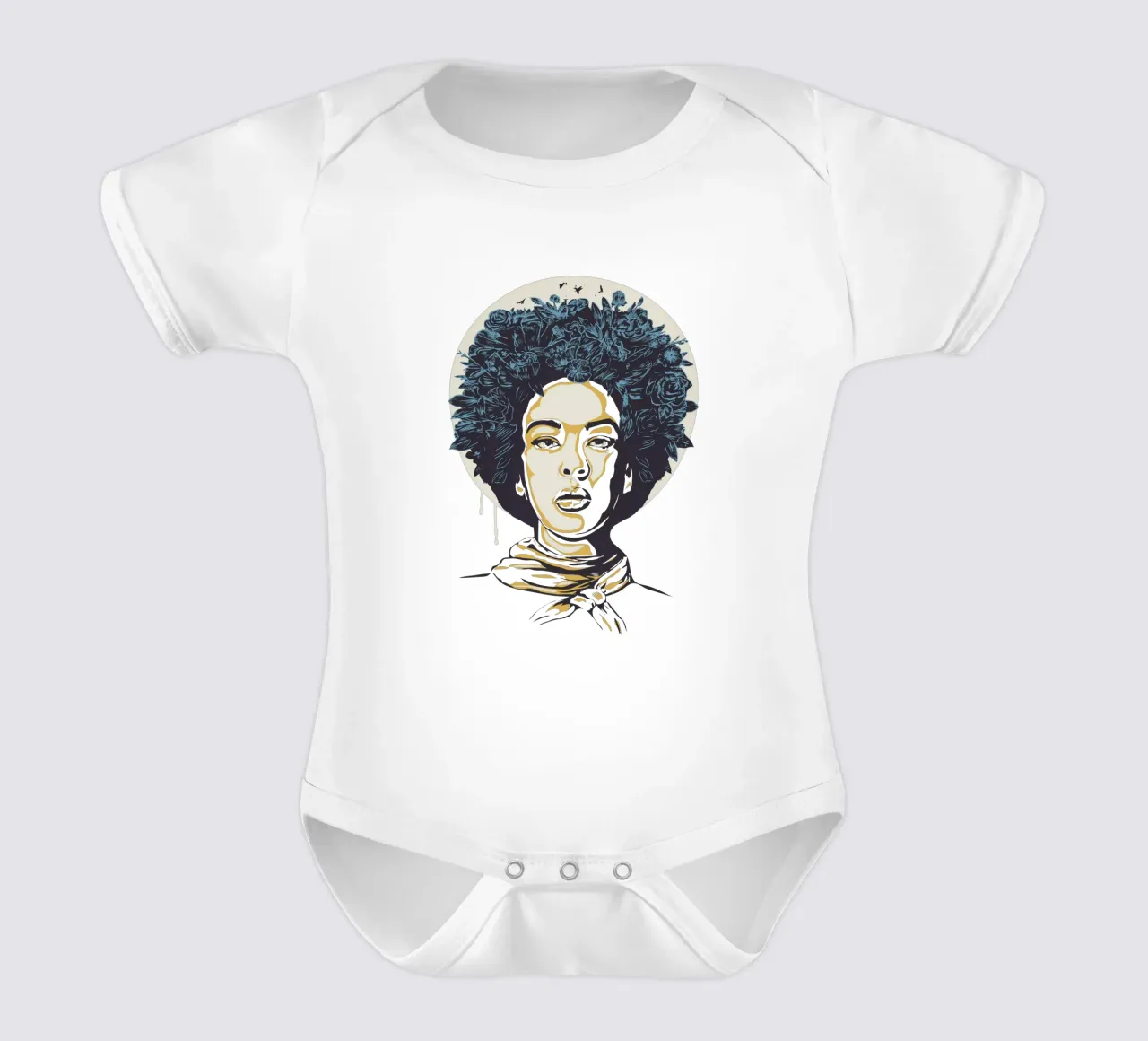 Flower Power II short-sleeve baby romper by Balazs Solti