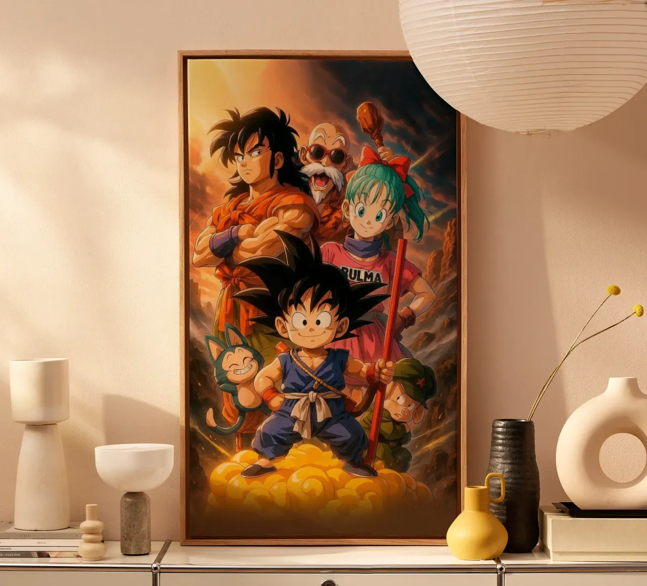 Kleine zoon Goku Dragon B - Klassiek canvas met Baklijst van sophielouise.designs