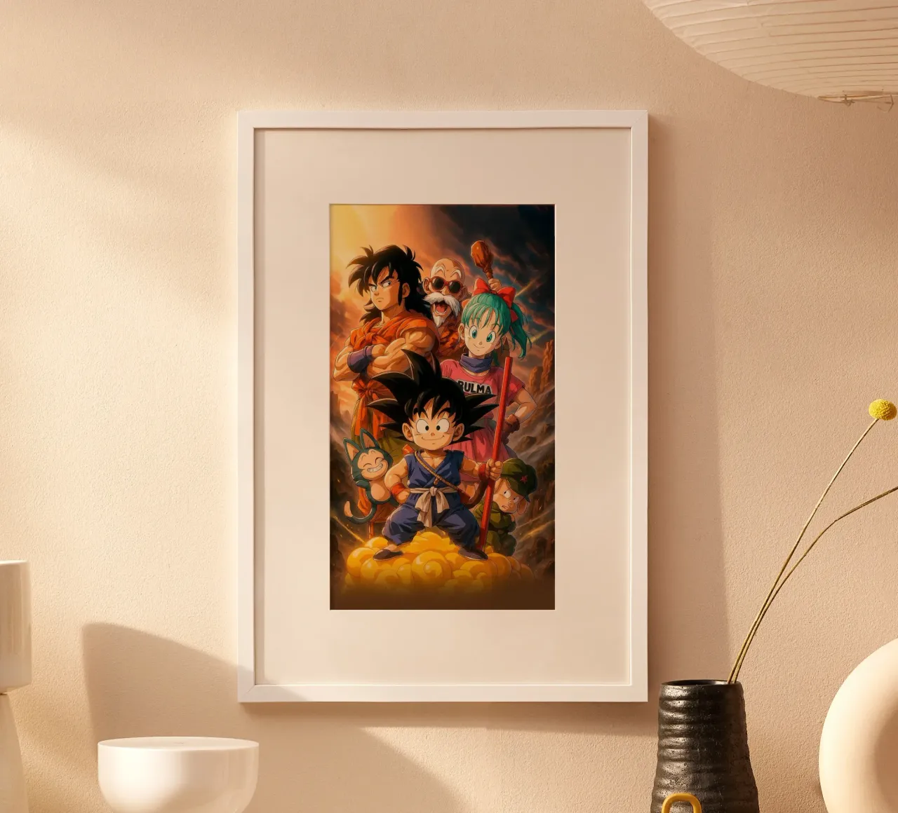 Piccolo Figlio Goku Dragon B - Classico poster con telaio in legno da sophielouise.designs