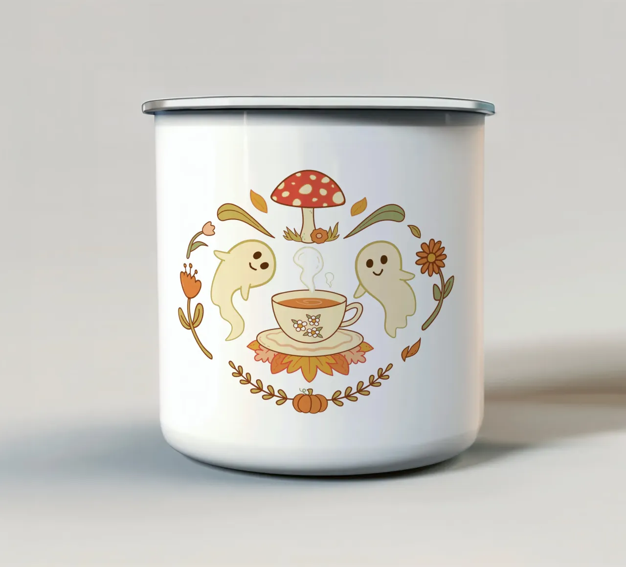 L'ora del tè spettrale tazza in smalto da klossisch