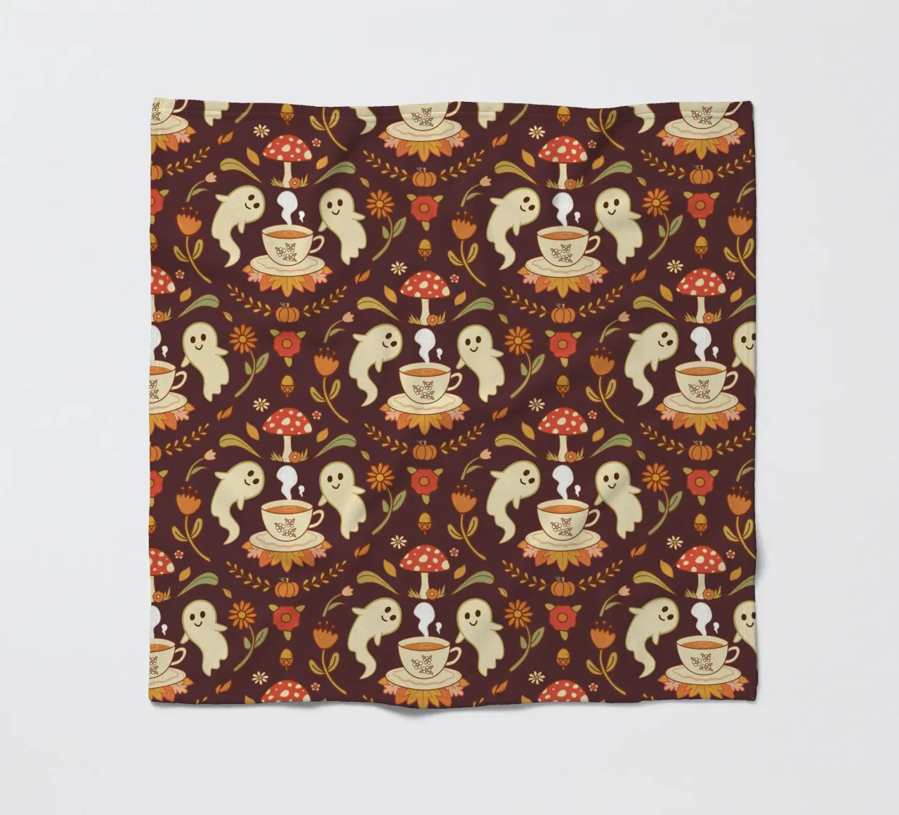 Spooky Tea Time fleece blanket by klossisch