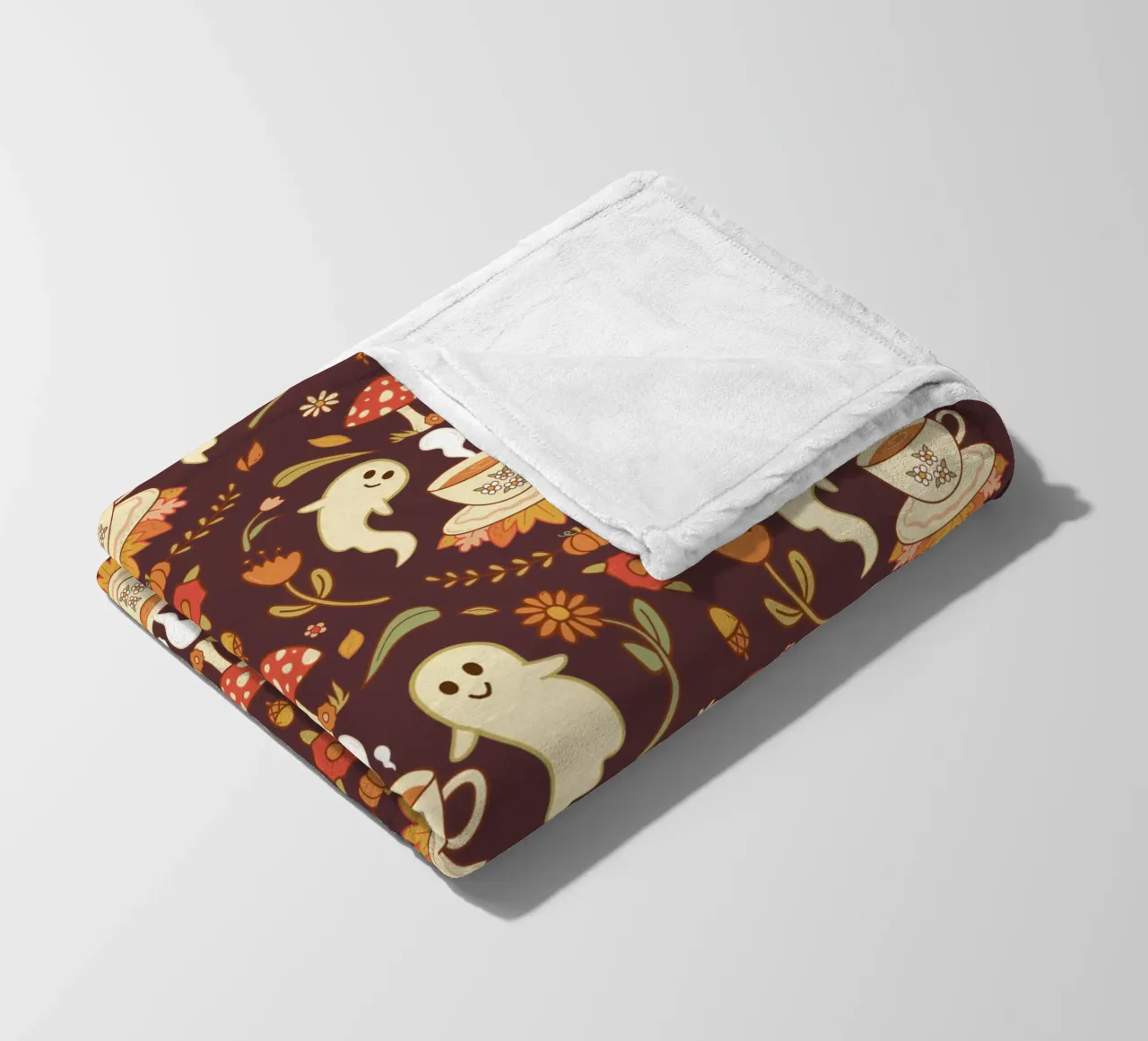 Spooky Tea Time fleece blanket by klossisch