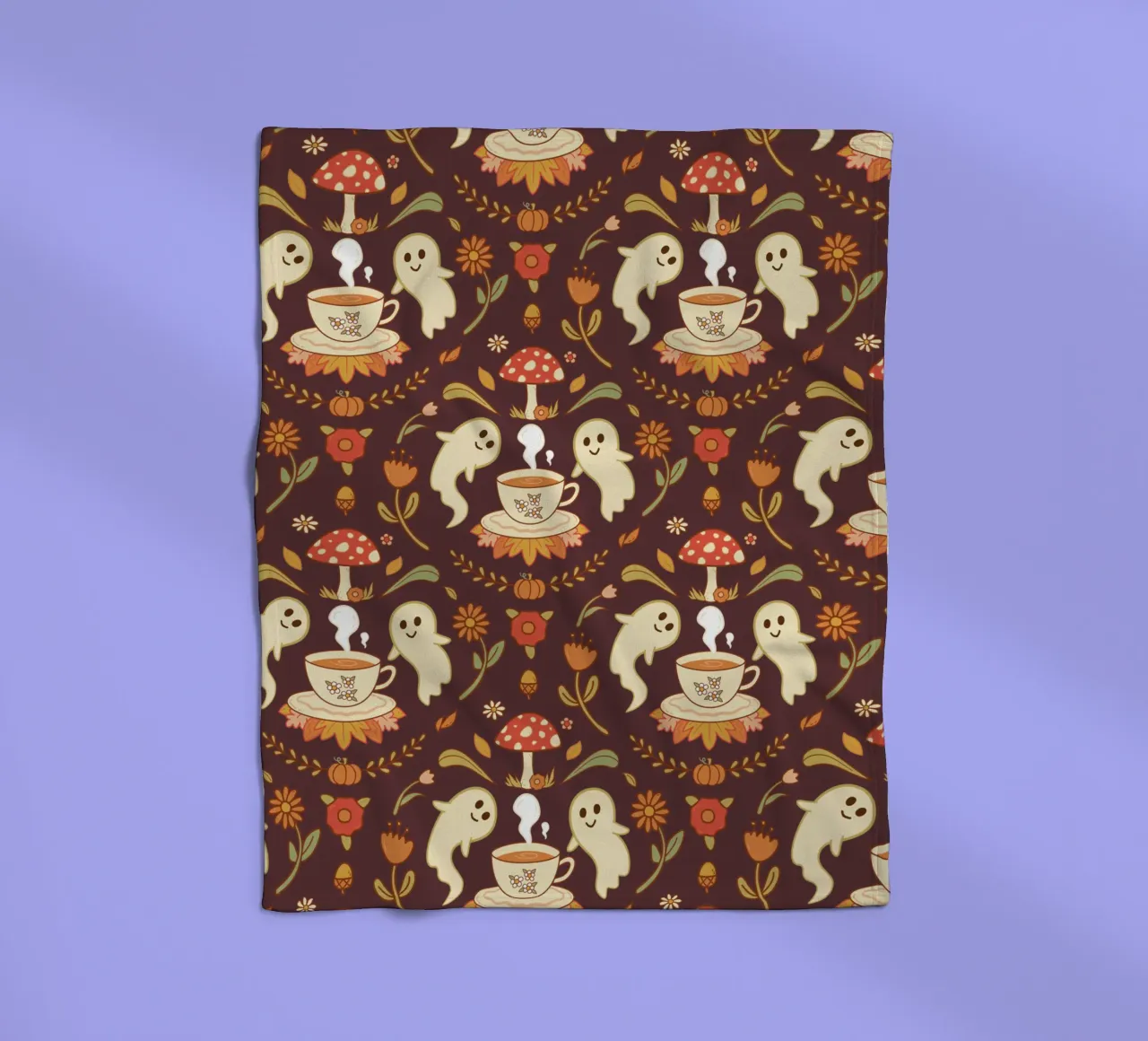 Spooky Tea Time fleece blanket by klossisch