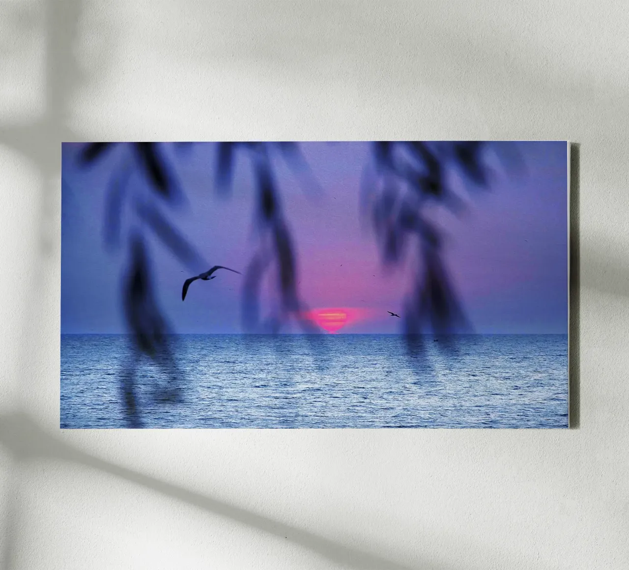 Zon Kussende Zee - Kunstdruk canvas met Baklijst van jay