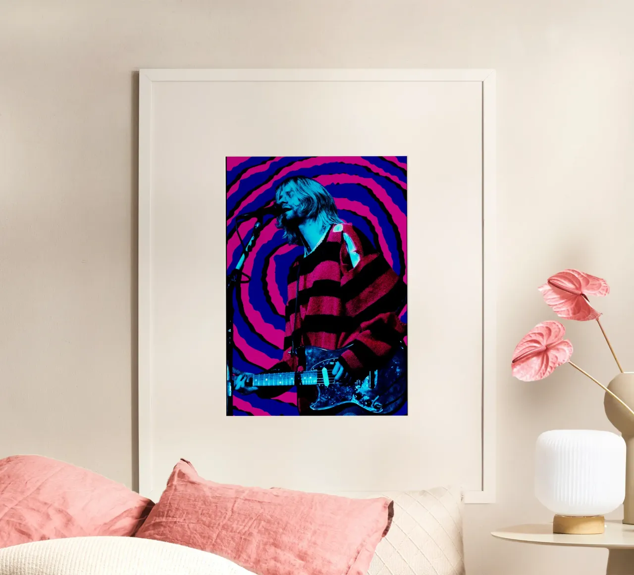 Kurt Cobain musicista poster con telaio in plastica da itzmyui