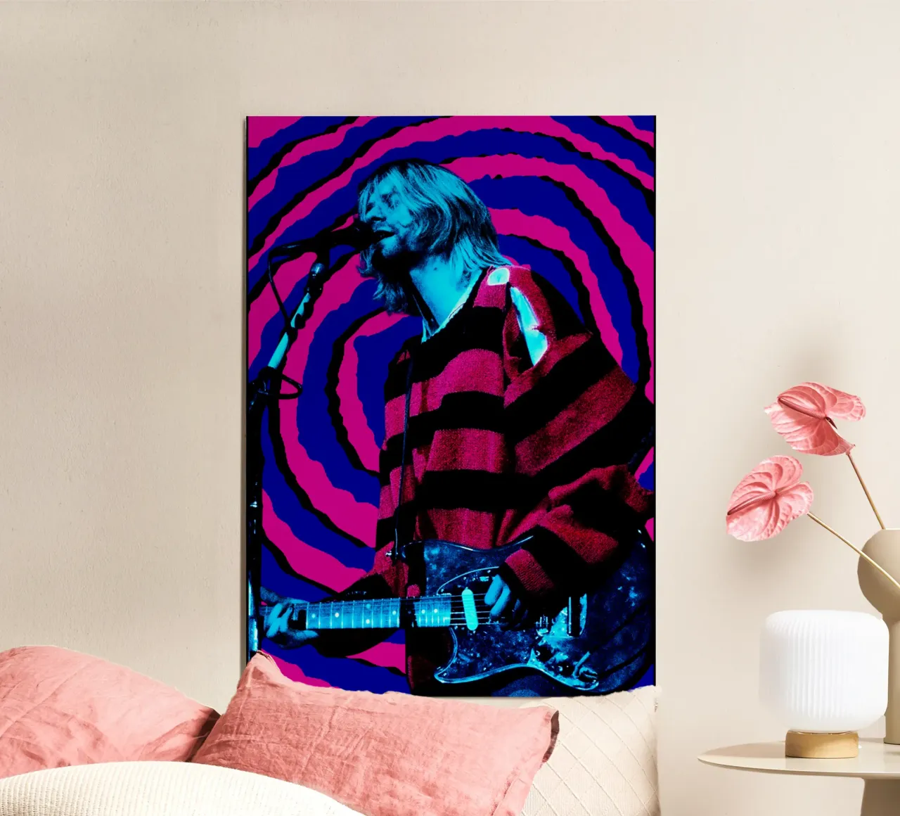 Kurt Cobain musicista poster con telaio in plastica da itzmyui