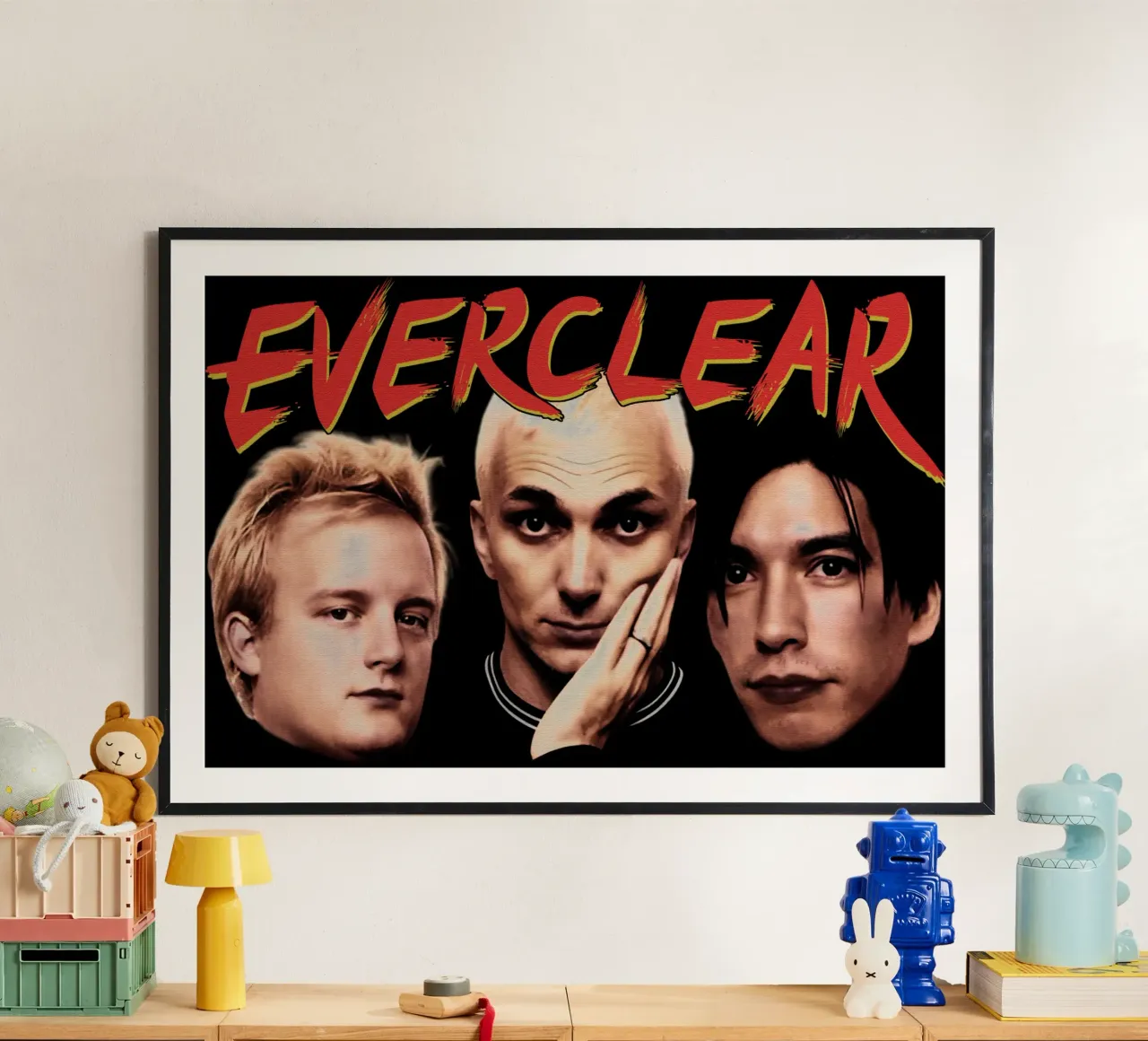 EverClear Face Indle Pop Band poster con telaio in alluminio da imstildreaming