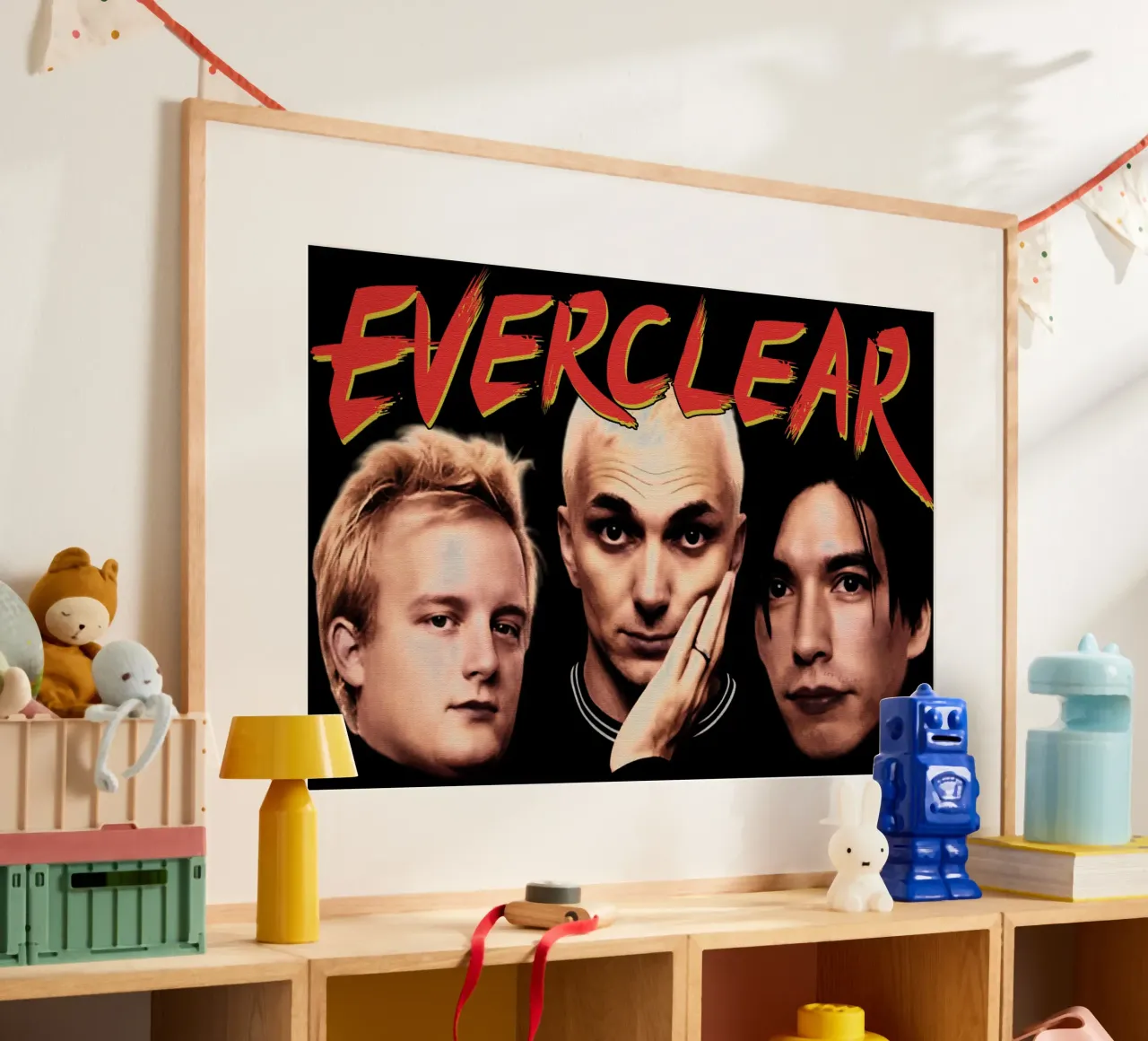 EverClear Face Indle Pop Band poster con telaio in alluminio da imstildreaming