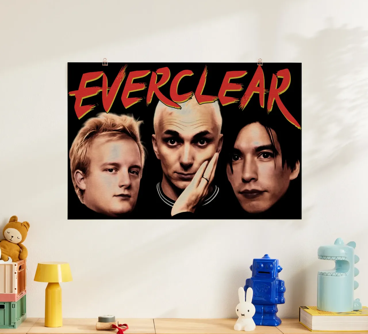 EverClear Face Indle Pop Band poster con telaio in alluminio da imstildreaming
