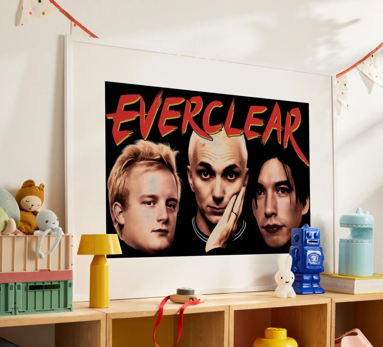 EverClear Face Indle Pop Band poster con telaio in alluminio da imstildreaming