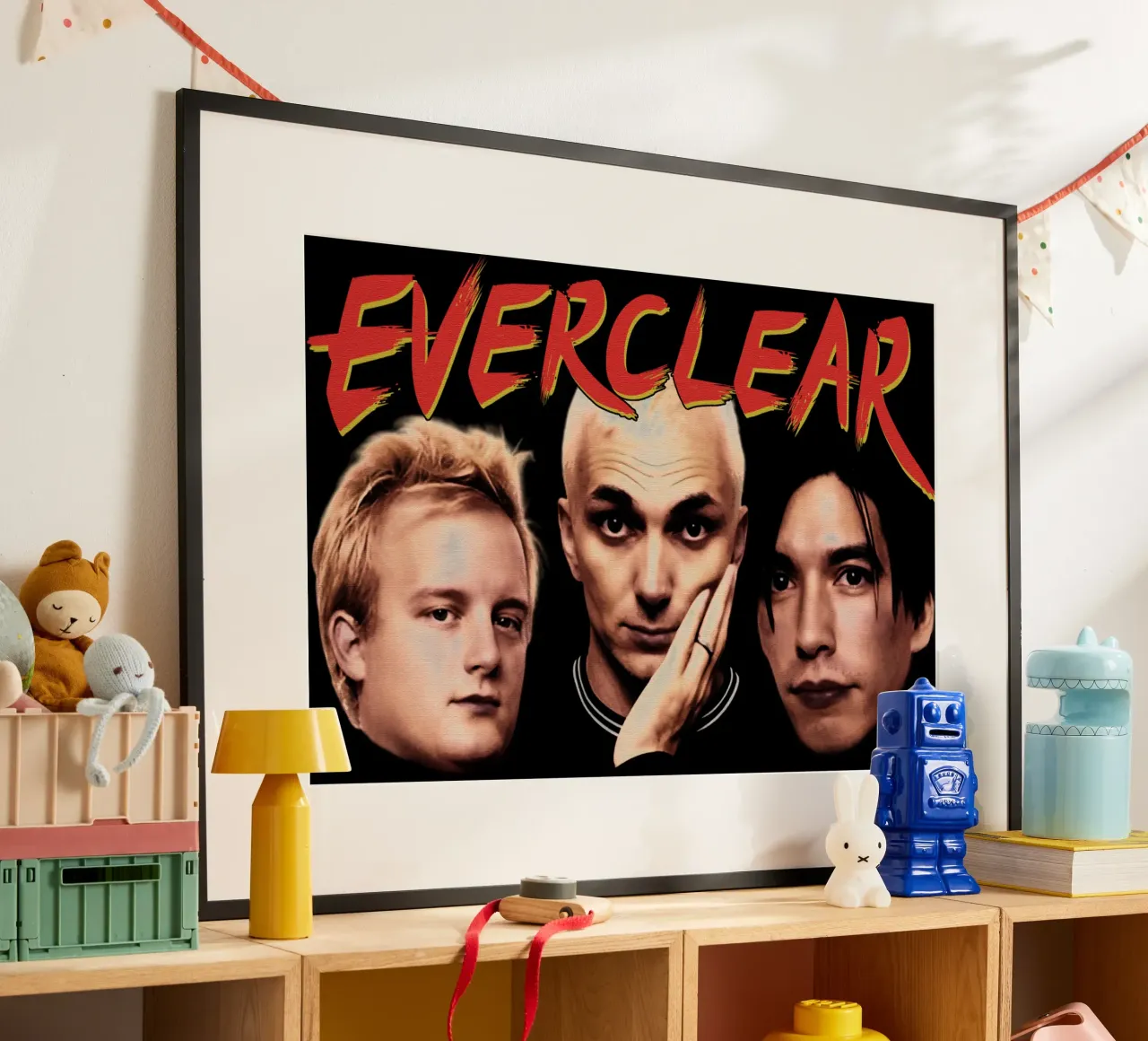 EverClear Face Indle Pop Band poster con telaio in alluminio da imstildreaming