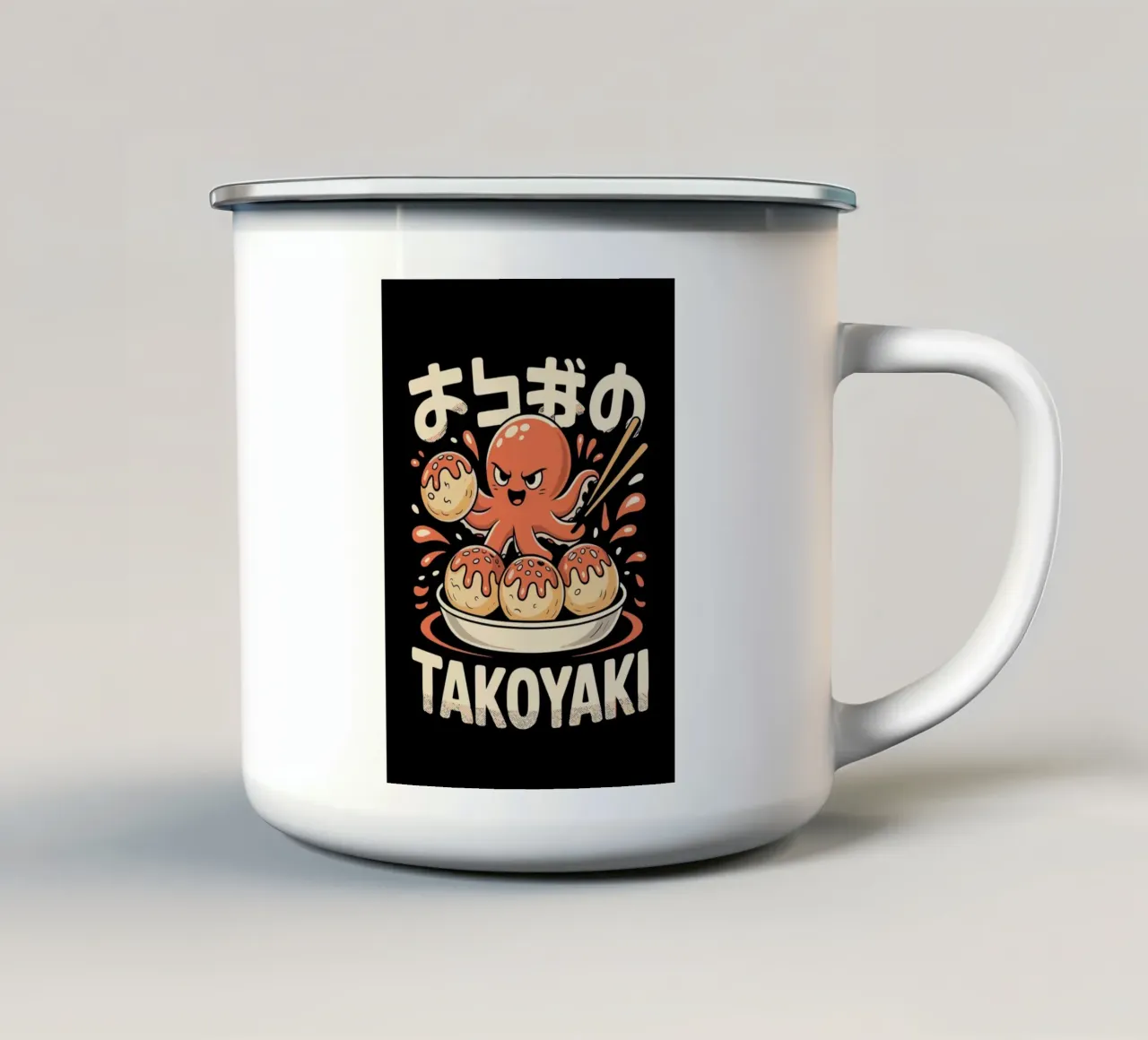 cartoon Takoyaki tazza in smalto da ramosashop