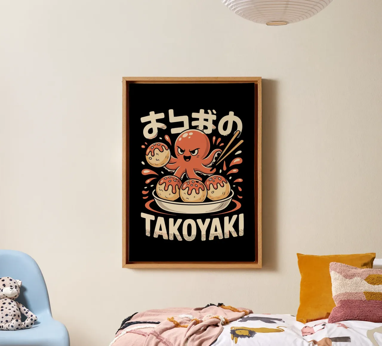 cartoon Takoyaki tela con Cornice a cassetta da ramosashop