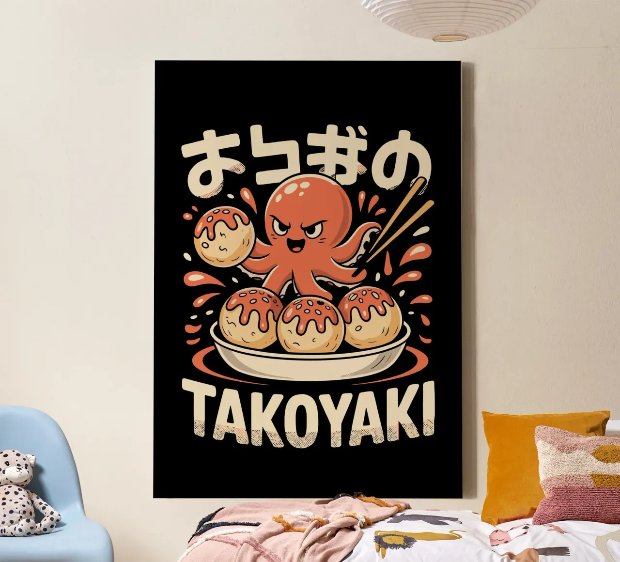 cartoon Takoyaki tela con Cornice a cassetta da ramosashop