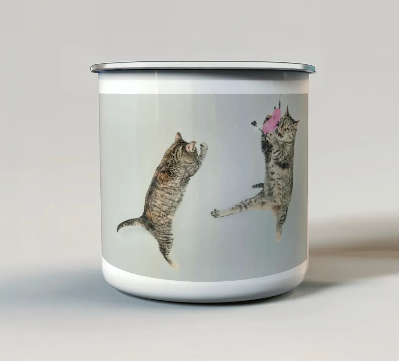 cats playing tazza in smalto da vintageshop