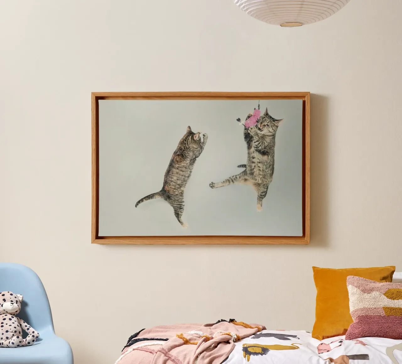 cats playing canvas met Baklijst van vintageshop