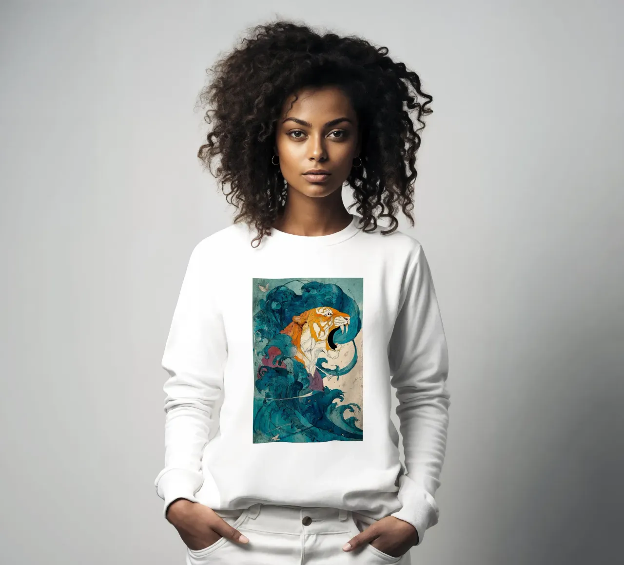 Tiger of the Rising Tide felpa da Qimstudio