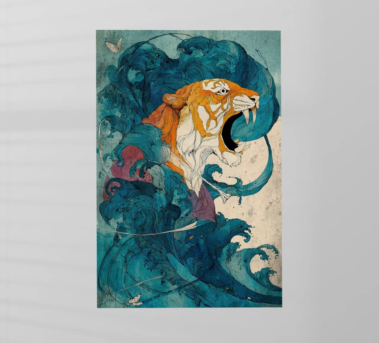 Tiger of the Rising Tide pellicola backlit da Qimstudio