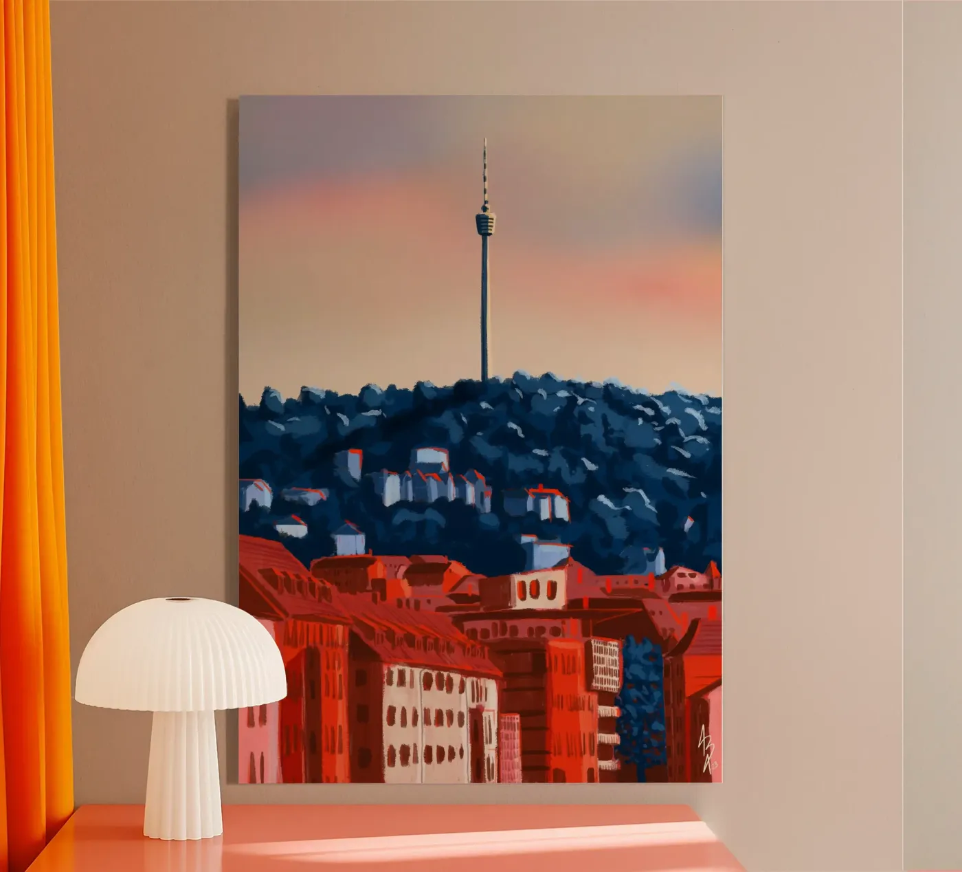 Stuttgart acryl van Anny Addams