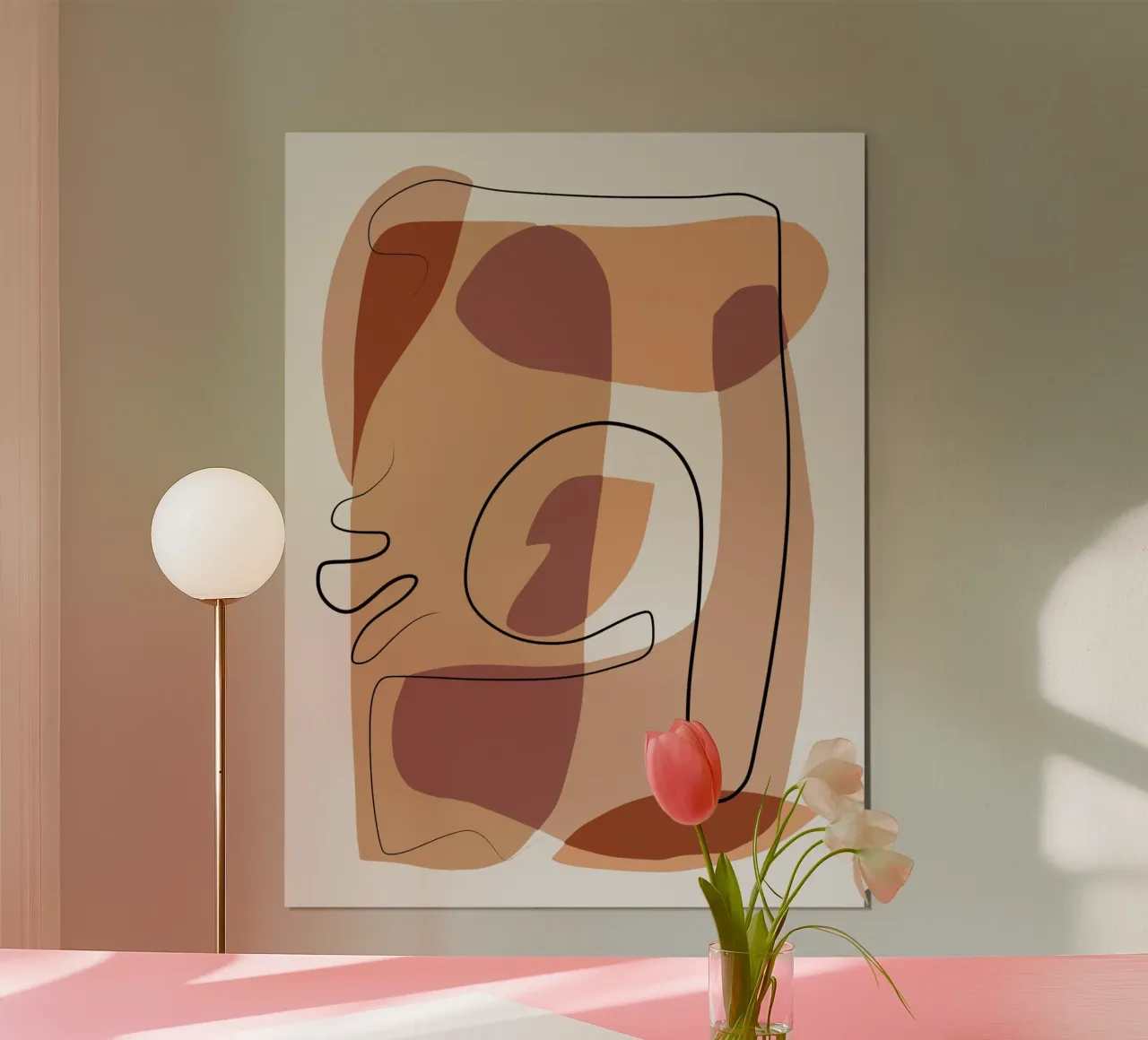 Beige mash up poster con telaio in alluminio da Little Dean