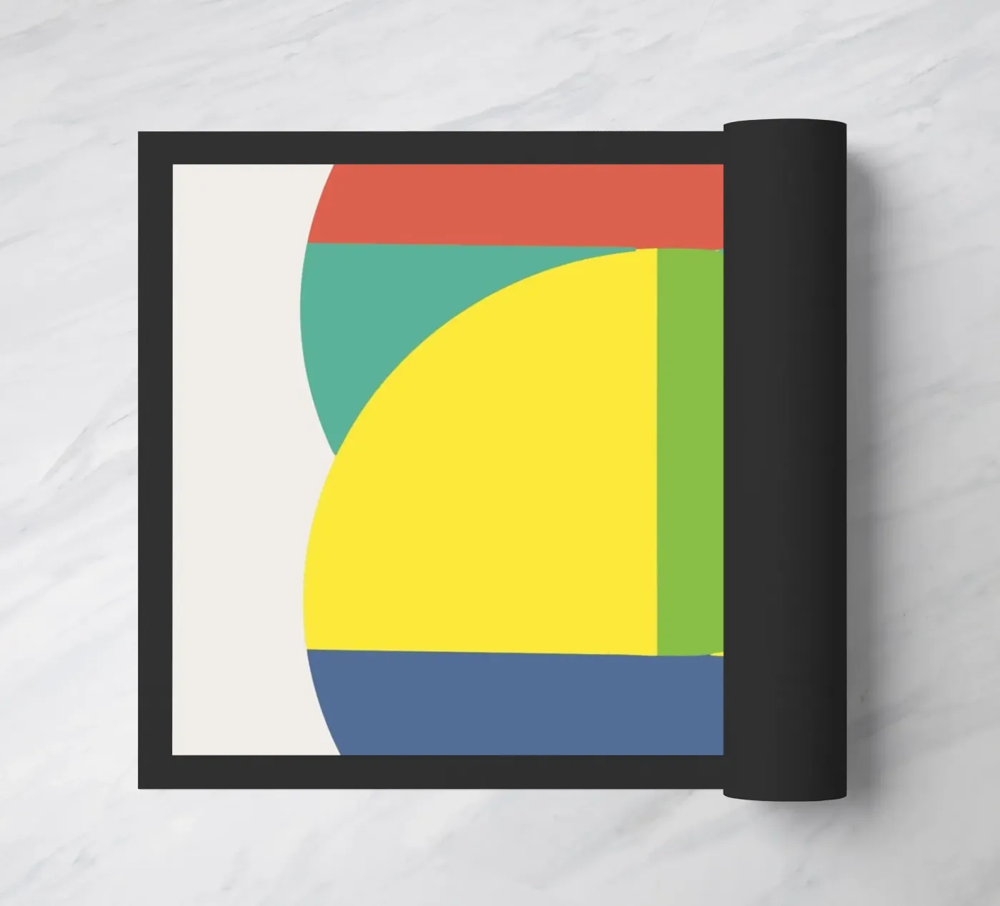 Tri-colour geometry doormat by Little Dean