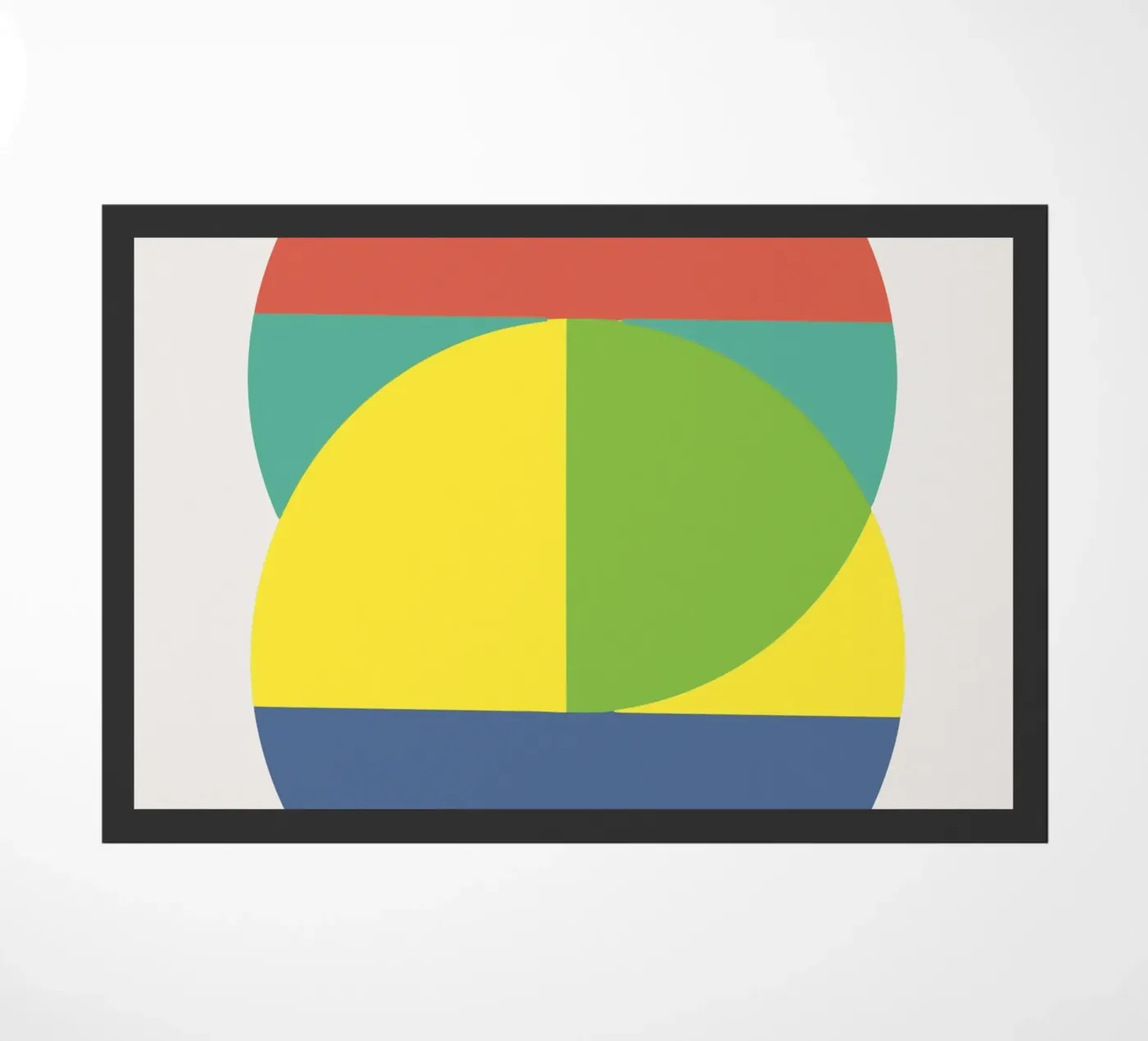 Tri-colour geometry doormat by Little Dean