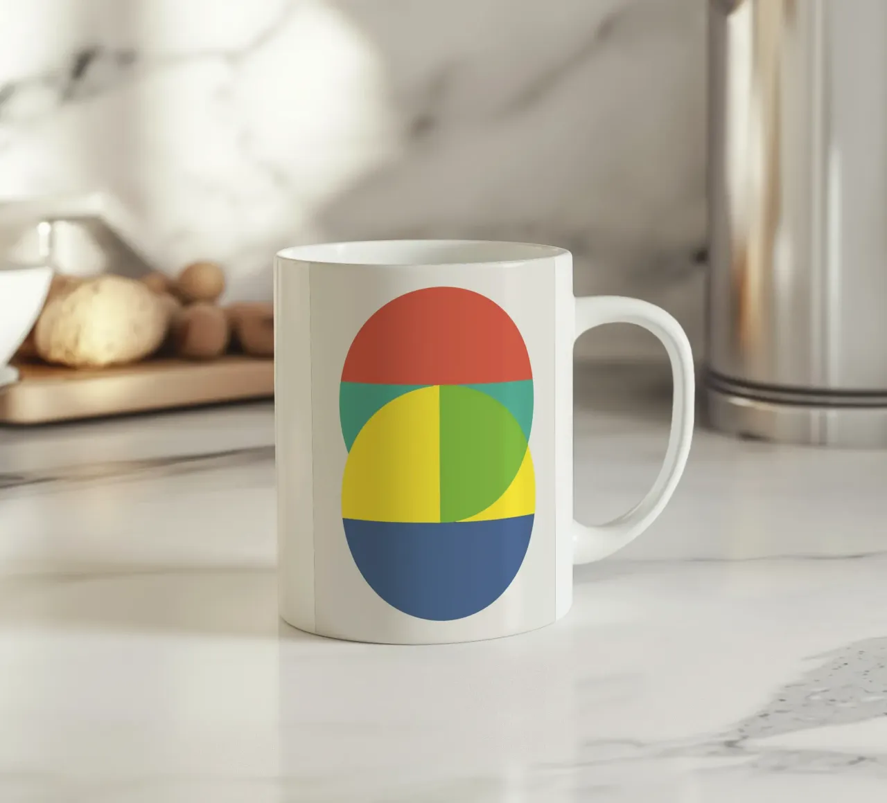 Tri color geometry tazza in ceramica da Little Dean