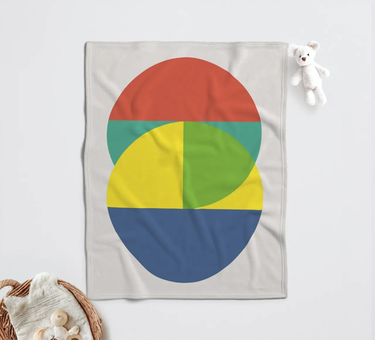Tri color geometry coperta in pile da Little Dean
