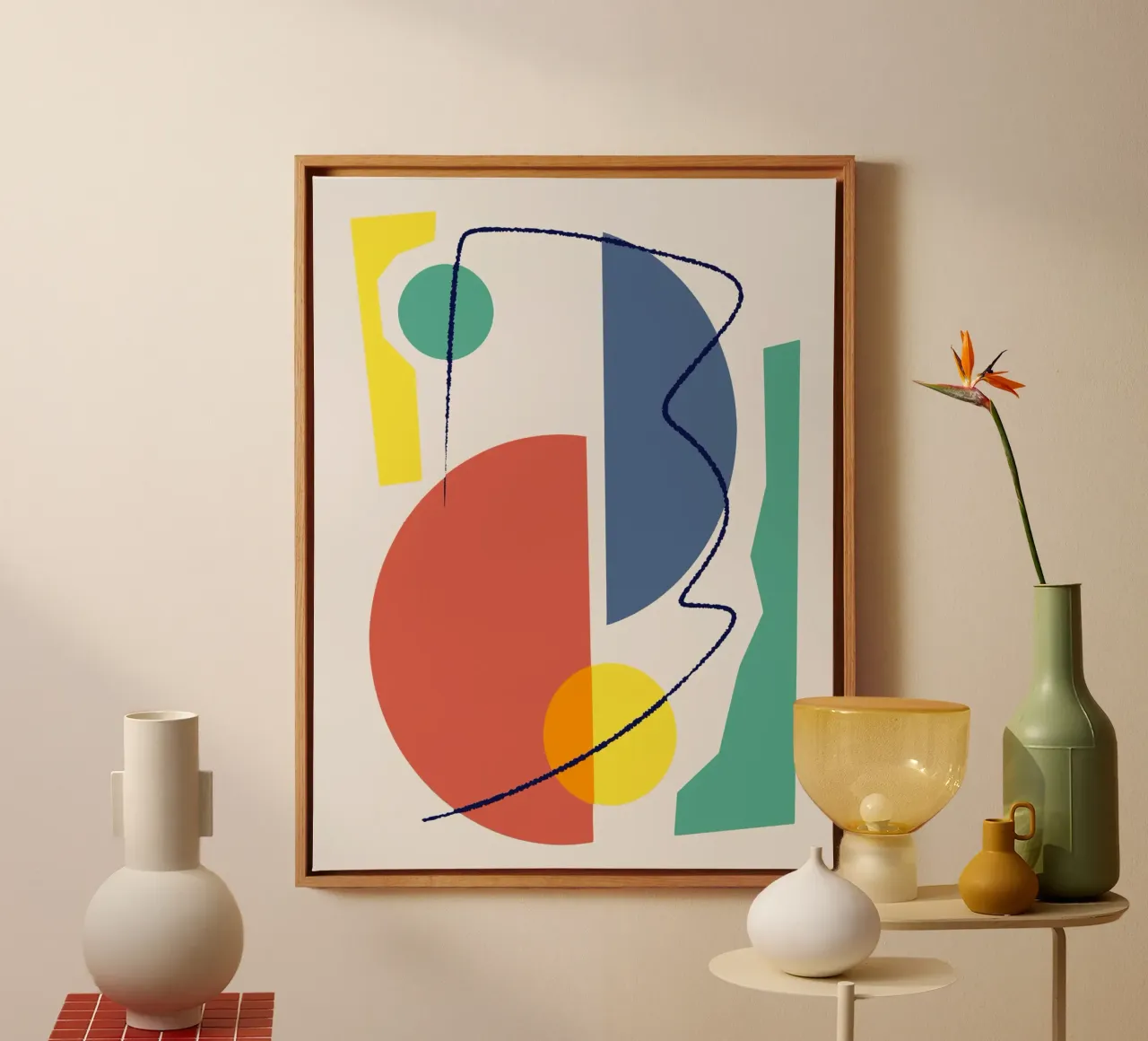 Tri color mix 16 canvas met Baklijst van Little Dean