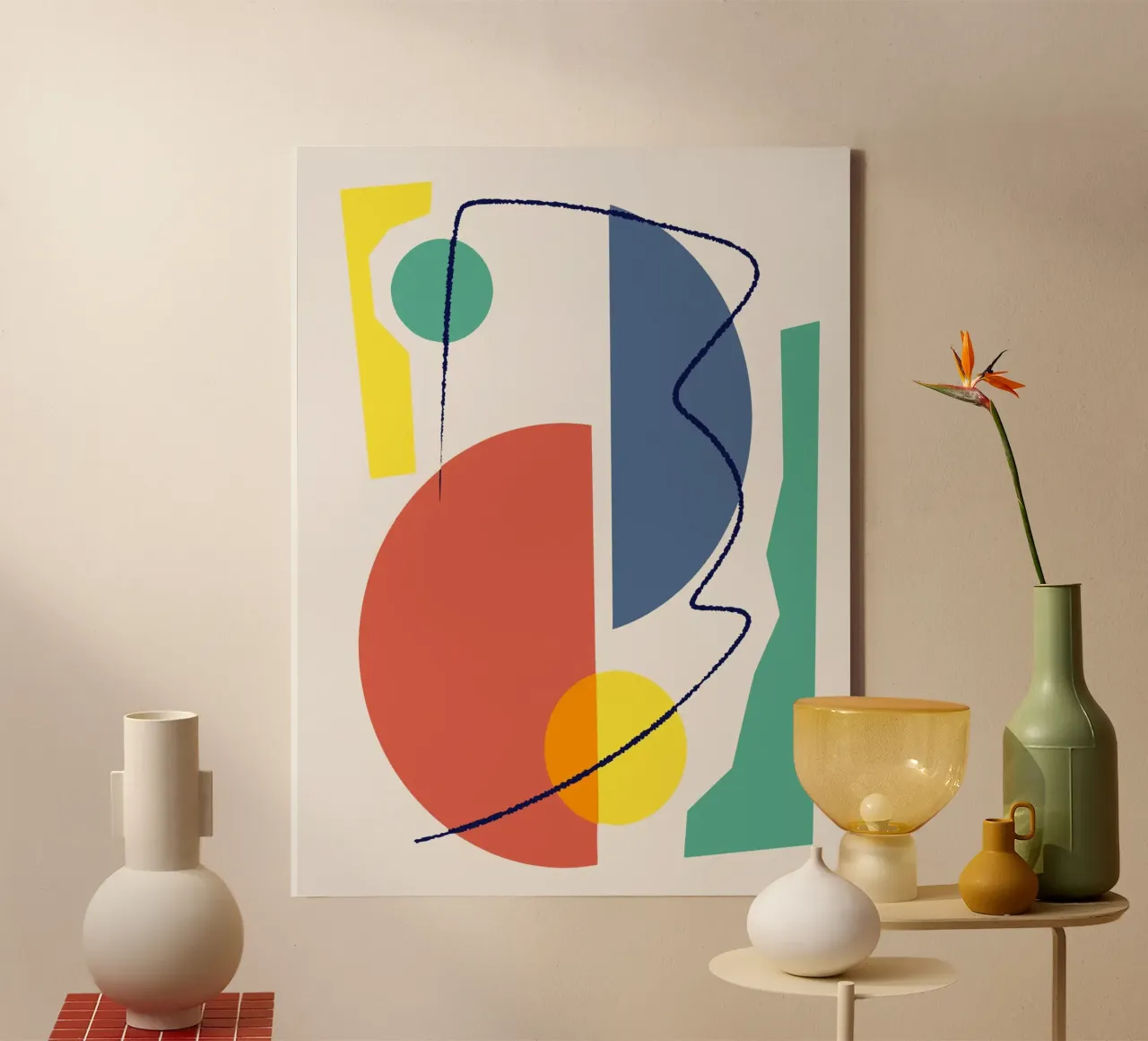 Tri color mix 16 canvas met Baklijst van Little Dean